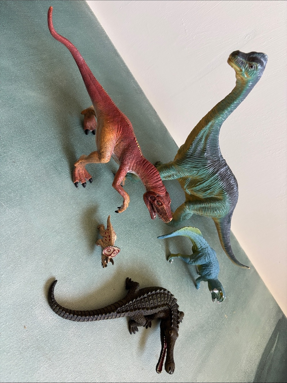 Schleich Lot of 5 Dinosaurs Brachiosaurus Triceratops Herrerasaurus Supercroc